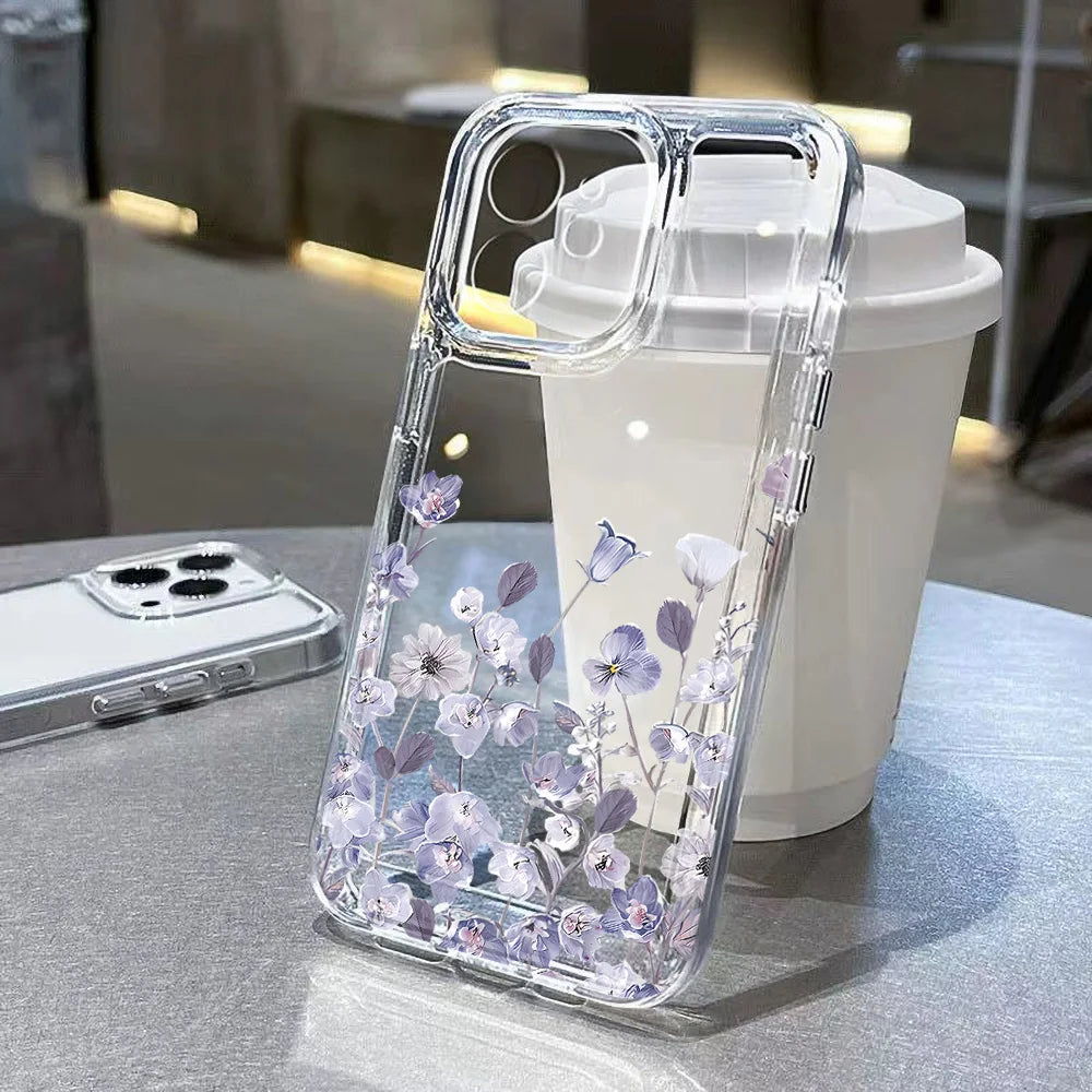 Capa Transparente com Flores para Samsung Galaxy – Antiquéda, Vários Modelos