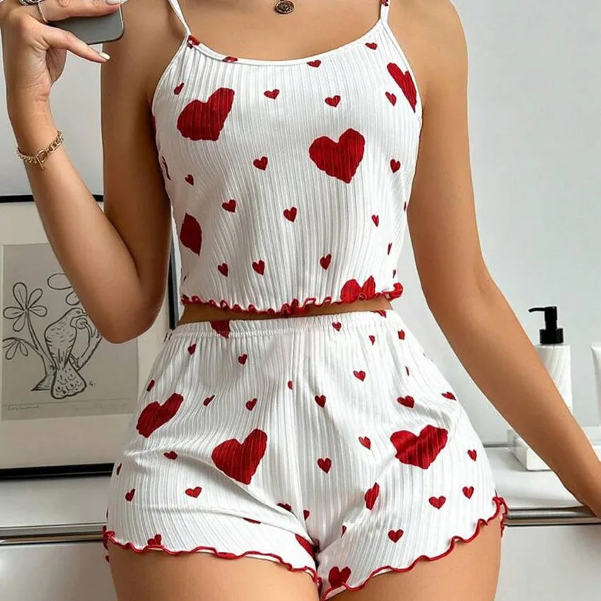 Conjunto de Pijama Feminino Verão — Top e Calções