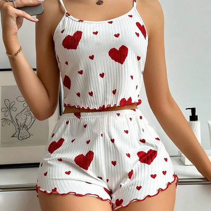 Conjunto de Pijama Feminino Verão — Top e Calções