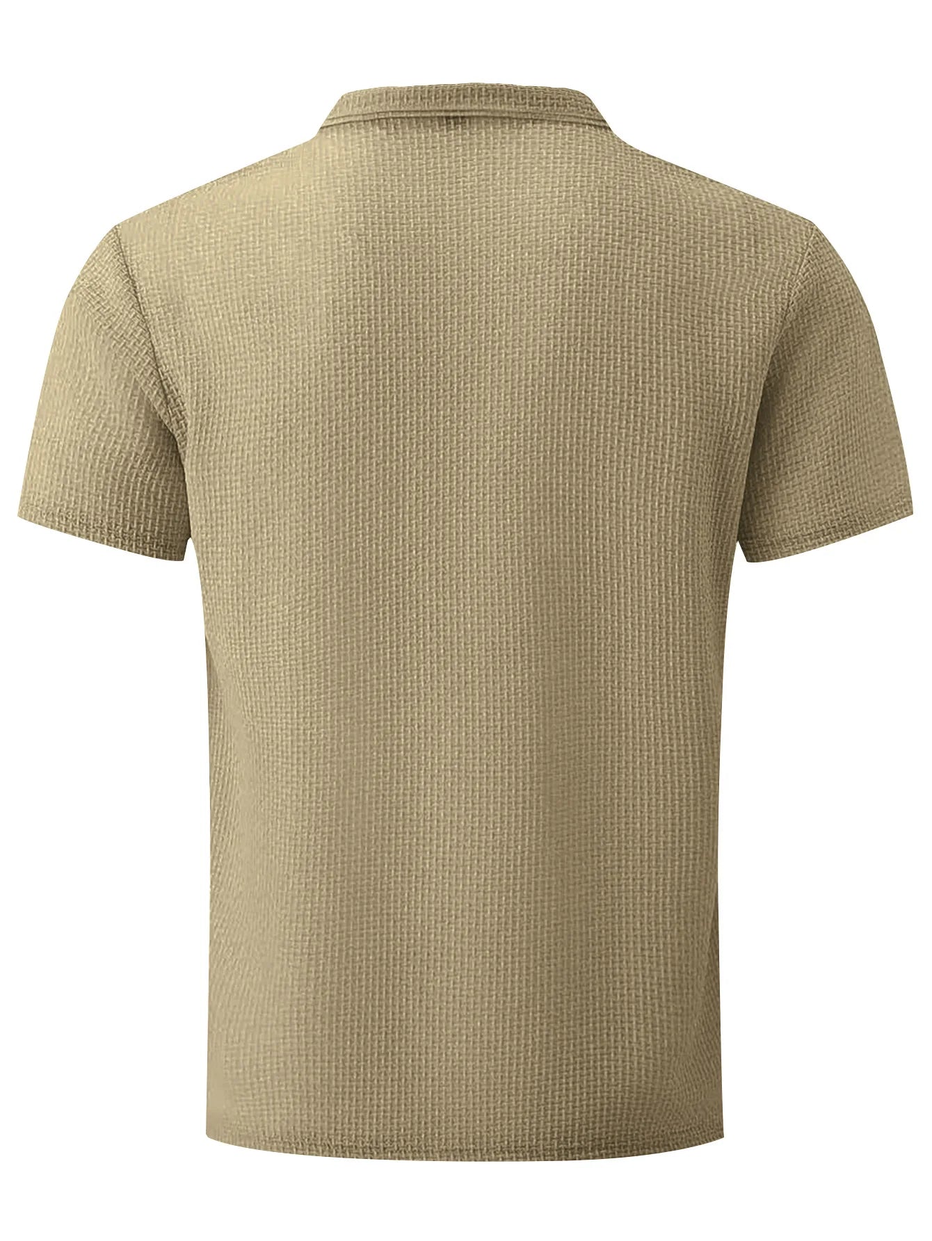 T-shirt Masculina Slim Fit Textura Piqué — Verde Militar, Azul, Branco e Preto