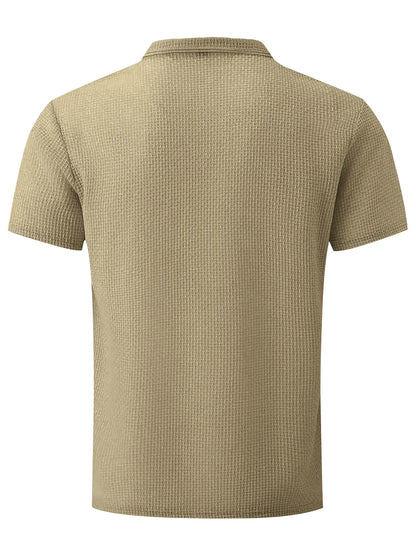 T-shirt Masculina Slim Fit Textura Piqué — Verde Militar, Azul, Branco e Preto