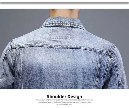 New Men's Short Denim Jacket Casual Style Ripped Jeans Cotton Material Spring Autumn Wear Resistant And Comfortable Fit