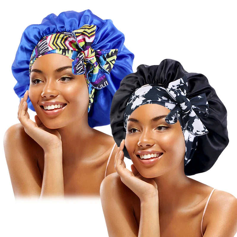 Boné com Laço de Renda Boné de Cabelo Elástico para Dormir Touca de Noite Toucas de Chuveiro e Banho para Mulheres