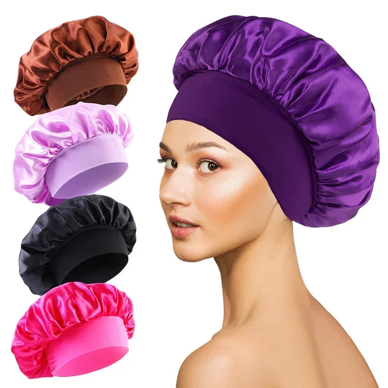 Touca de Cetim Grande para Cabelo Longo – Proteção Noturna