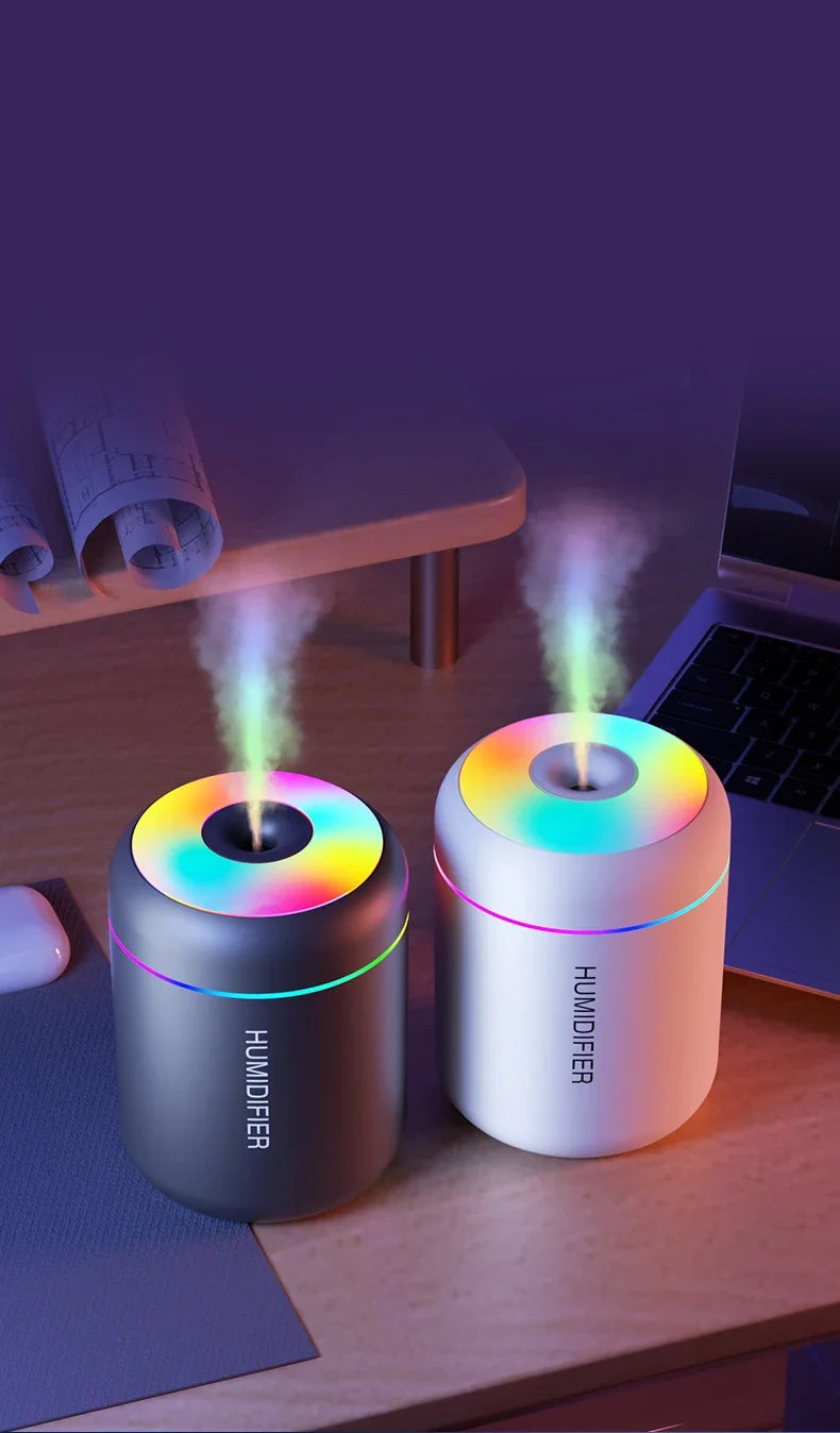 Humidificador Mini USB 180ml com Difusor de Aromas e Luz LED