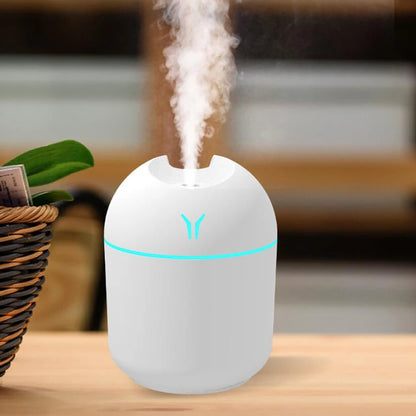 Humidificador Mini USB 250ml com Difusor de Aromas e Luz LED Colorida