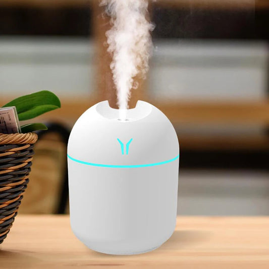 Humidificador Mini USB 250ml com Difusor de Aromas e Luz LED Colorida
