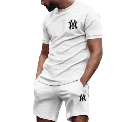 Conjunto Desportivo 2 Peças Masculino – T-shirt e Calções para Corrida e Fitness