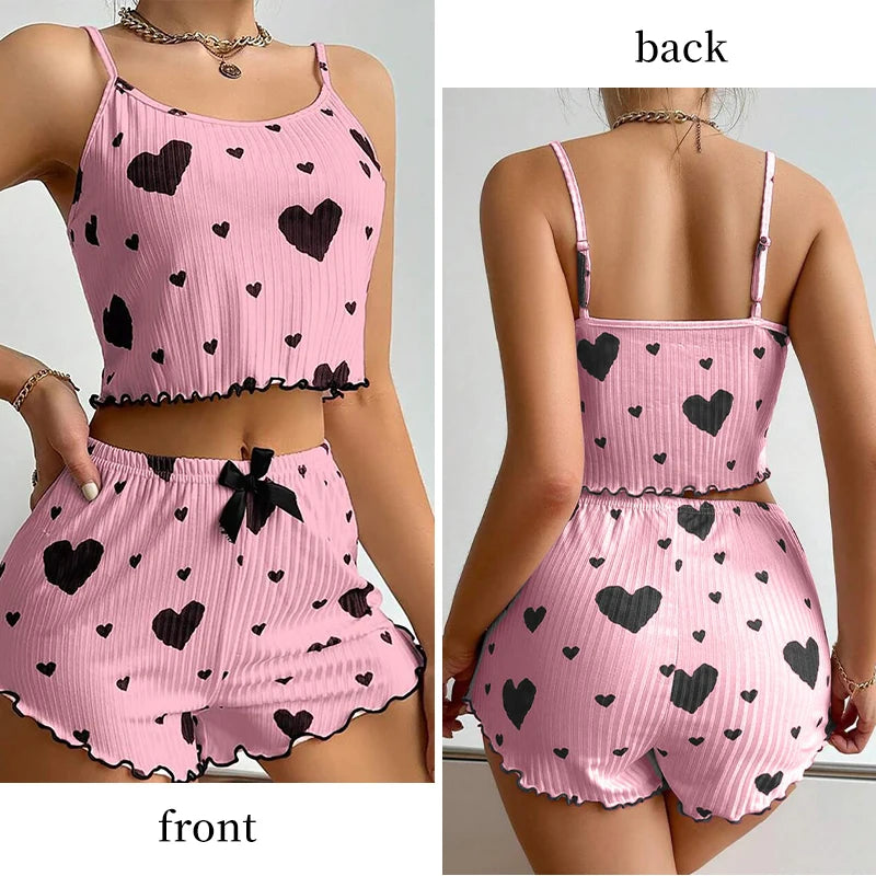 Conjunto de Pijama Feminino Verão — Top e Calções