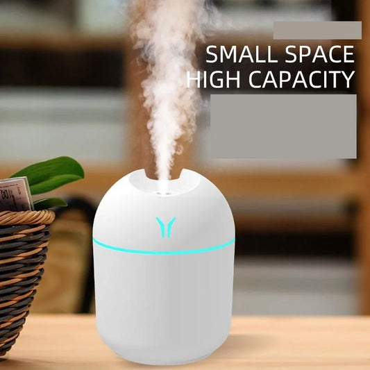 Humidificador Mini USB 250ml com Difusor de Aromas e Luz LED Colorida