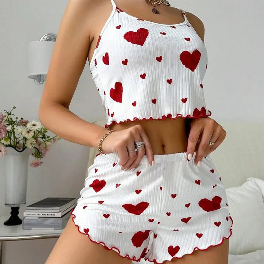 Conjunto de Pijama Feminino Verão — Top e Calções