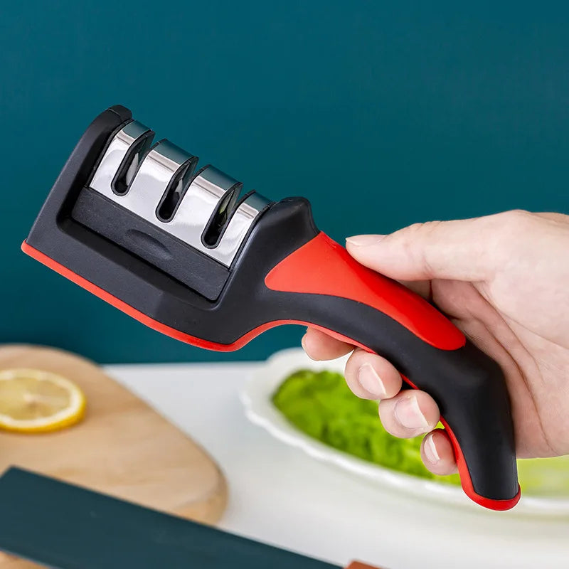 Afiador de Facas 3 em 1 para Cozinha