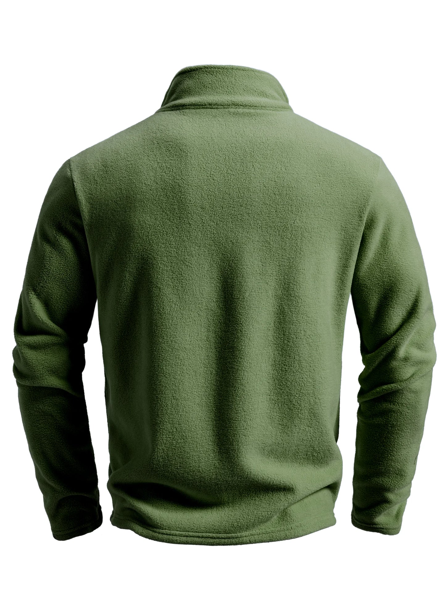 Men's spring and autumn solid color fleece warm top, warm and comfortable zippered cardigan for men's outdoor leisure