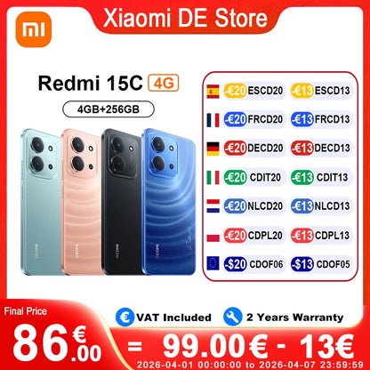 Smartphone Xiaomi Redmi 15C NFC – 6.9", 50MP, 6000mAh, MediaTek (Global)