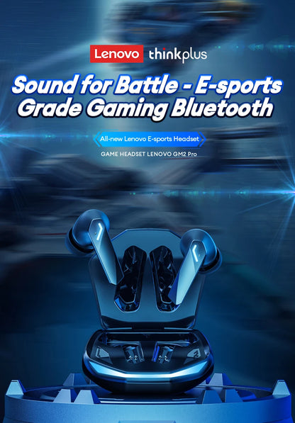 Auriculares Lenovo GM2 Pro Gaming – BT 5.3, Baixa Latência, Microfone (v2)