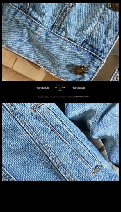 2025 Autumn Men Solid Denim Jackets Fashion Motorcycle Vintage Jeans Jackets Hommes Slim Fit Cotton Casual Black Blue Coats