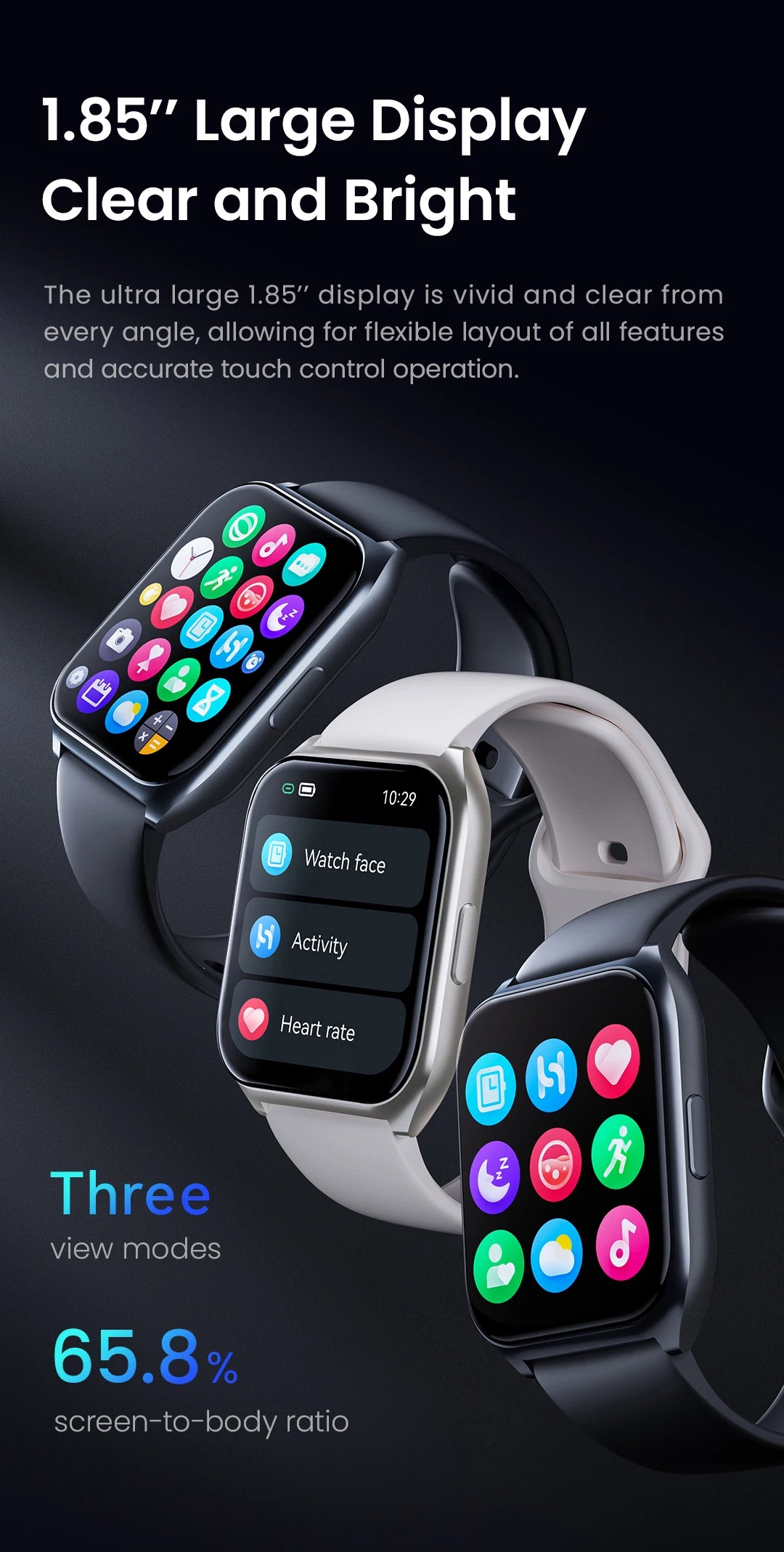 Smartwatch HAYLOU Watch 2 Pro – Ecrã 1.85", 100 Modos Desportivos, Freq. Cardíaca