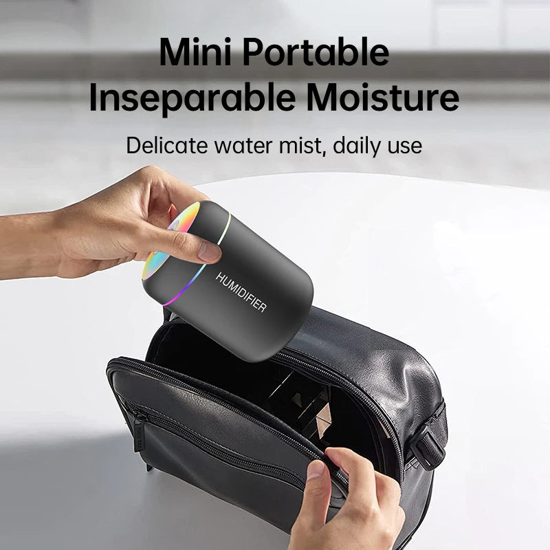 Humidificador Mini USB 180ml com Difusor de Aromas e Luz LED