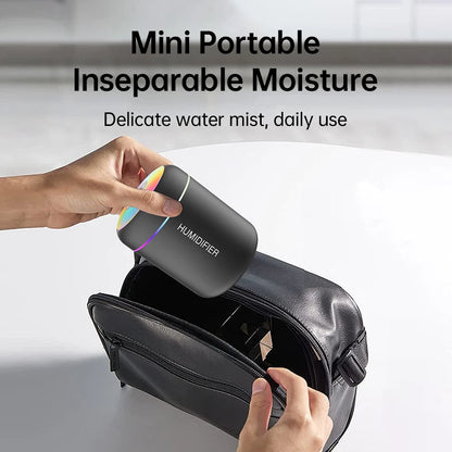 Humidificador Mini USB 180ml com Difusor de Aromas e Luz LED