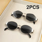 Pack 2 Óculos de Sol Redondos Punk Vintage – Armaoção Metal, Femininos
