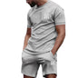 Conjunto Desportivo 2 Peças Masculino – T-shirt e Calções para Corrida e Fitness