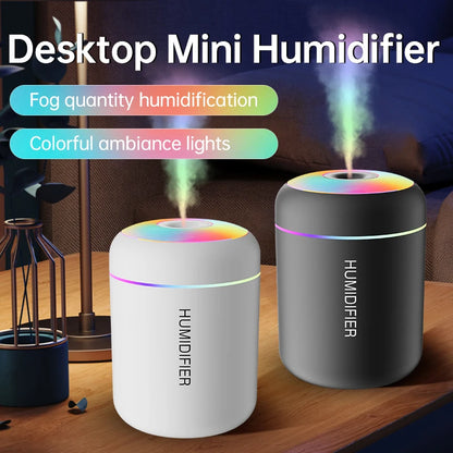 Humidificador Mini USB 180ml com Difusor de Aromas e Luz LED