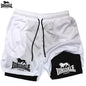 LONSDALE Men's Pattern Printed Fitness Shorts Double Layer 2-in-1 Fast Drying Fitness Outdoor Leisure Training Sports Shorts