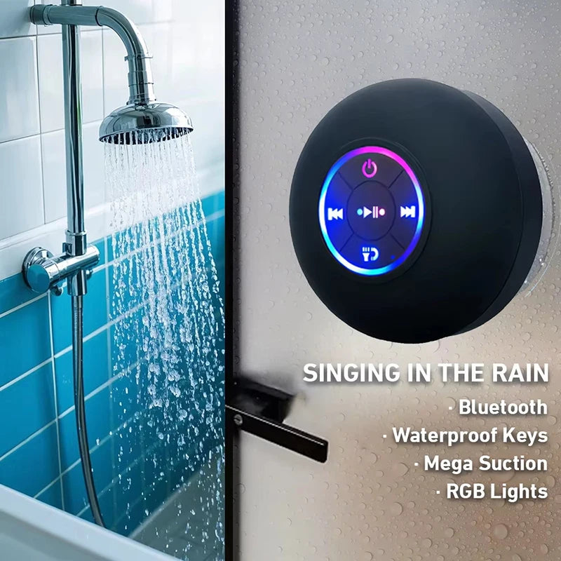 Coluna Bluetooth Sem Fios Portátil Luz LED Altifalante à Prova de Água IPX4 Coluna Para Exterior Casa de Banho