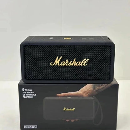 Coluna Marshall Bluetooth 5.0 Original – IPX4, Graves Profundos, Exterior