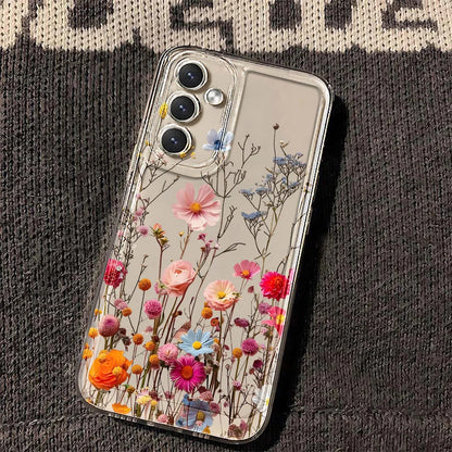Capa Transparente com Flores para Samsung Galaxy – Antiquéda, Vários Modelos