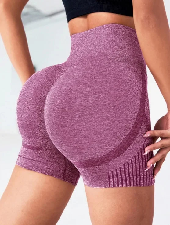 Calções de Yoga Femininos – Cintura Alta, Secagem Rápida e Sem Costuras