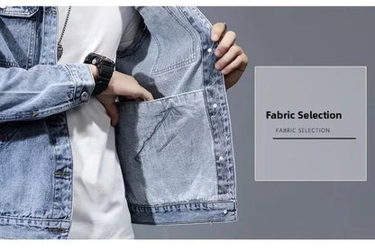 New Men's Short Denim Jacket Casual Style Ripped Jeans Cotton Material Spring Autumn Wear Resistant And Comfortable Fit