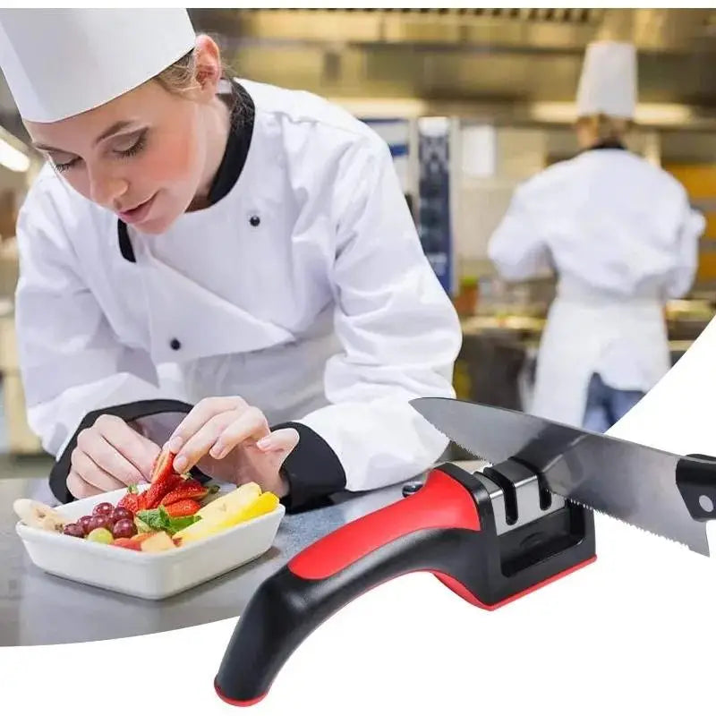 Afiador de Facas 3 em 1 para Cozinha