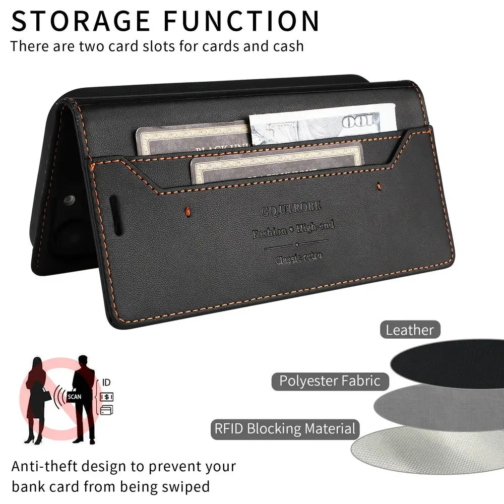 Capa Luxo com Carteira para Xiaomi Redmi Note – Magnética, RFID, Flip