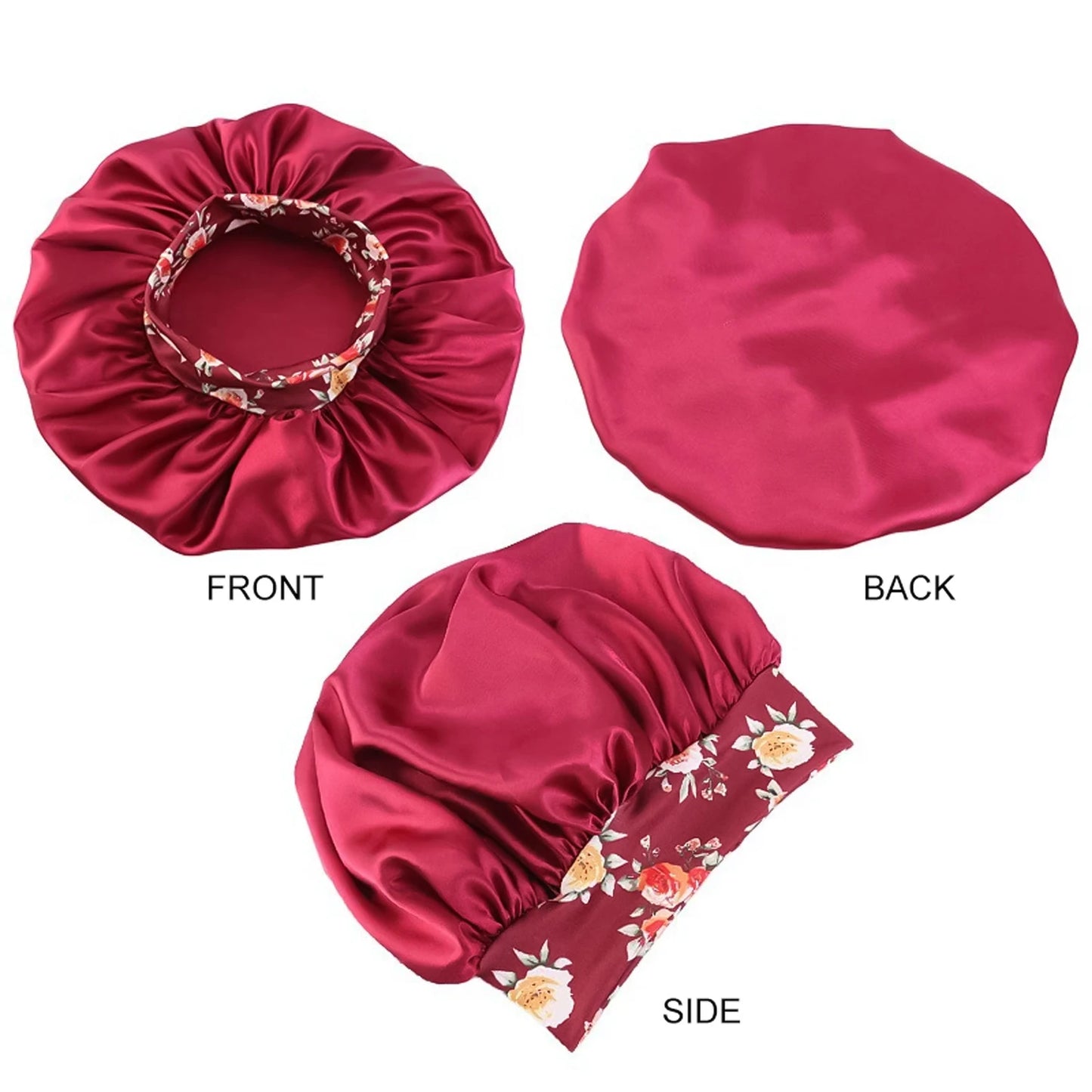 Touca de Cetim com Estampa Floral para Mulher – Conforto Noturno
