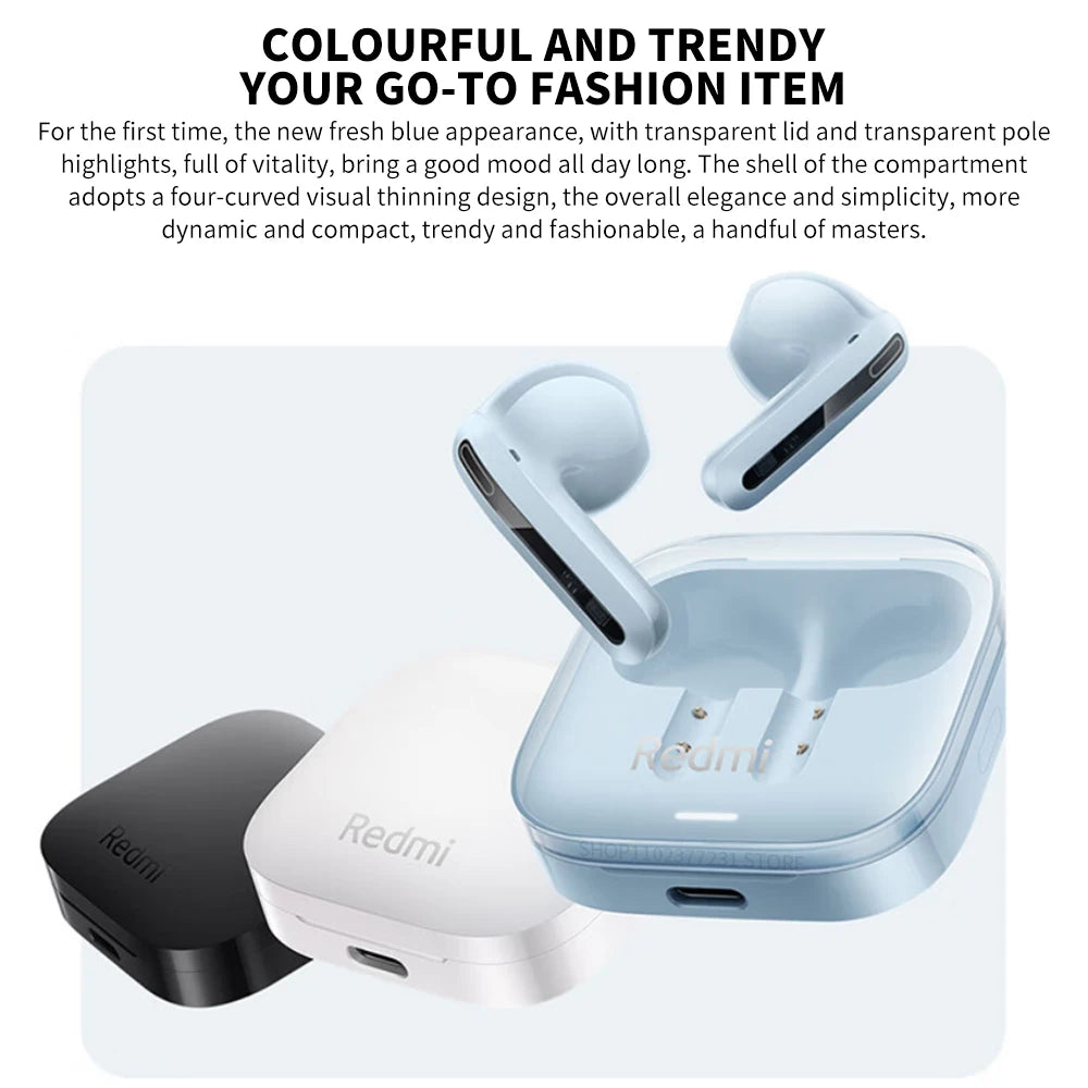 Auriculares Xiaomi Redmi Buds 6 Vitality Edition – BT 5.4, 30h, 5 Modos de Som