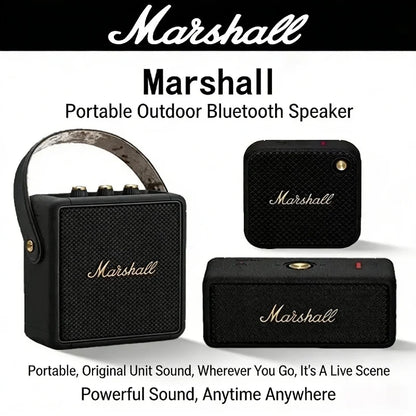 Coluna Marshall Bluetooth 5.0 Original – IPX4, Graves Profundos, Exterior