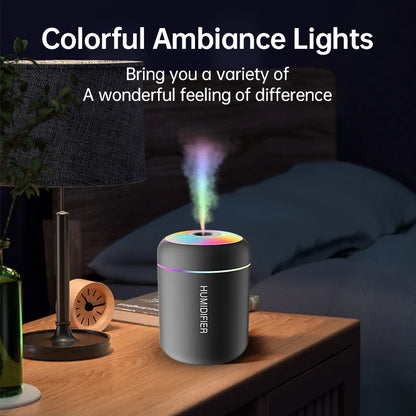 Humidificador Mini USB 180ml com Difusor de Aromas e Luz LED