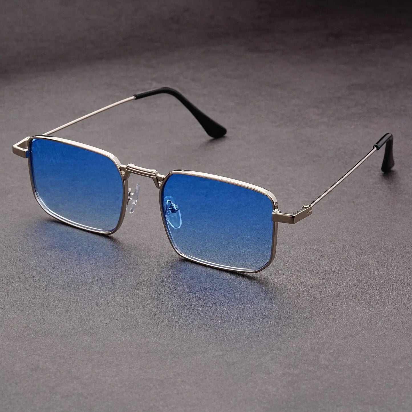 Óculos de Sol Retangulares Vintage em Metal – Unissexo, Luxo, Condução