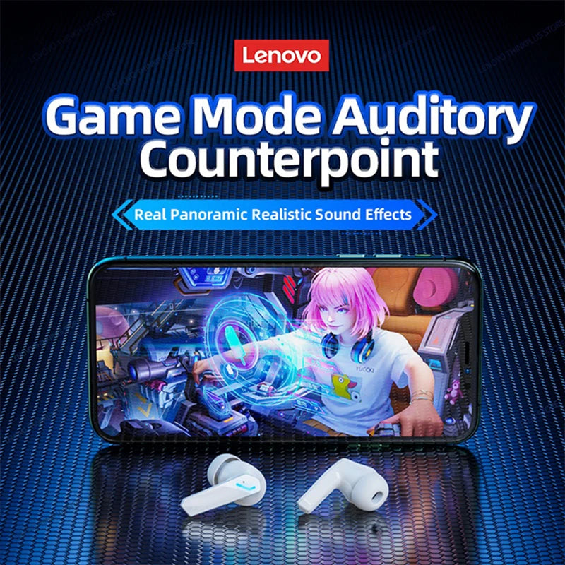 Auriculares Lenovo GM2 Pro Gaming – BT 5.3, Baixa Latência, Microfone