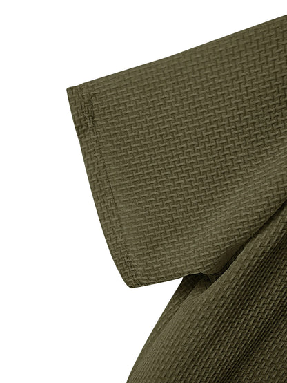T-shirt Masculina Slim Fit Textura Piqué — Verde Militar, Azul, Branco e Preto