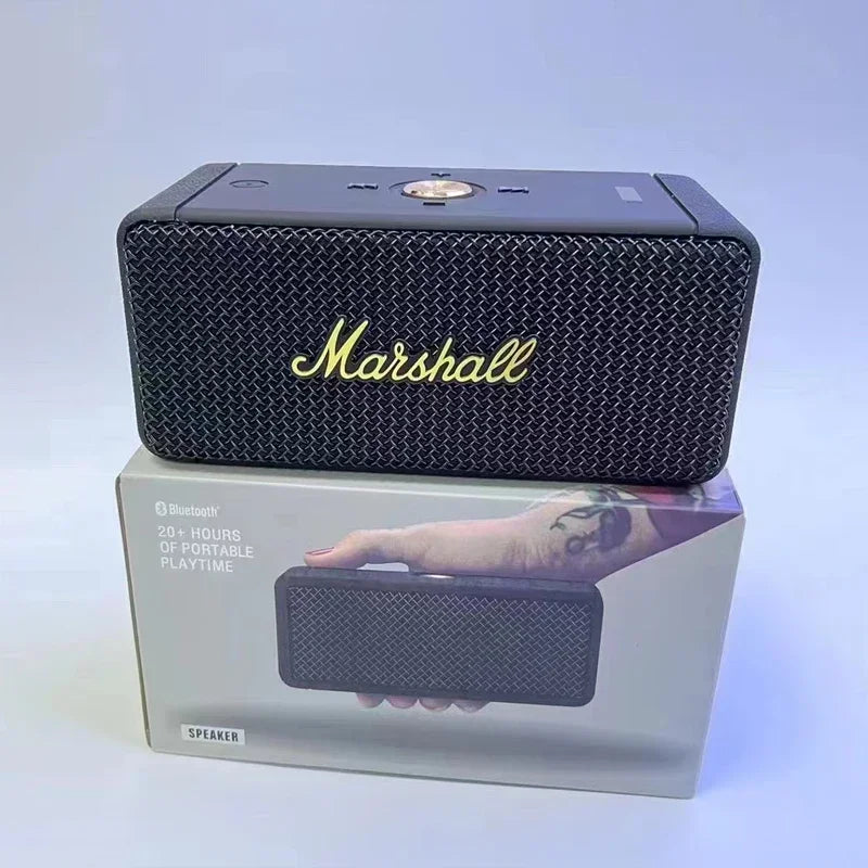 Coluna Marshall Bluetooth 5.0 Original – IPX4, Graves Profundos, Exterior