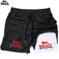 LONSDALE Men's Pattern Printed Fitness Shorts Double Layer 2-in-1 Fast Drying Fitness Outdoor Leisure Training Sports Shorts
