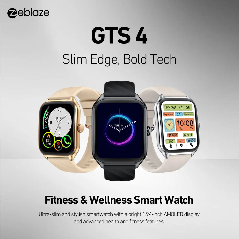 Smartwatch Zeblaze GTS 4 – Chamadas, AMOLED 1.94", 100+ Desportos, Saúde