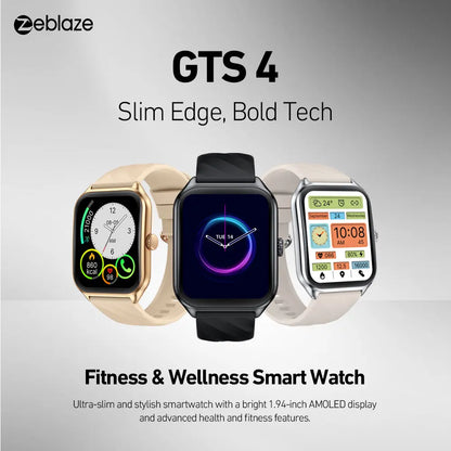 Smartwatch Zeblaze GTS 4 – Chamadas, AMOLED 1.94", 100+ Desportos, Saúde