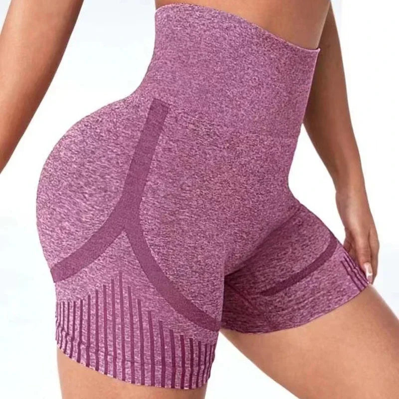 Calções de Yoga Femininos – Cintura Alta, Secagem Rápida e Sem Costuras
