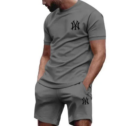 Conjunto Desportivo 2 Peças Masculino – T-shirt e Calções para Corrida e Fitness