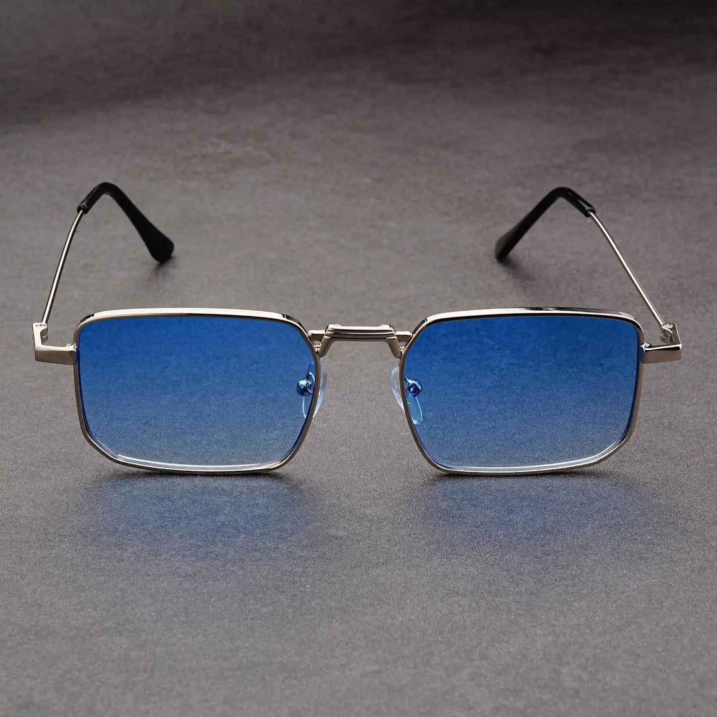 Óculos de Sol Retangulares Vintage em Metal – Unissexo, Luxo, Condução