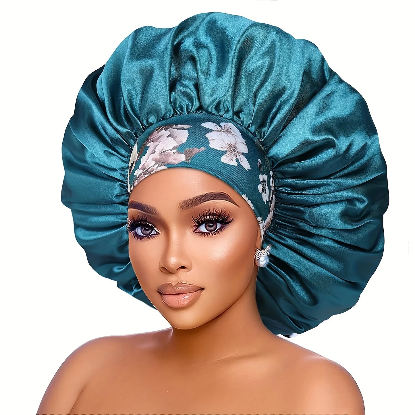 Touca de Cetim com Estampa Floral para Mulher – Conforto Noturno