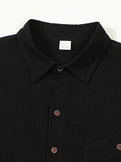 Men's Linen Blend Short Sleeve Button Down Shirt Casual Beach Tops with Chest Pocket Breathable Lightweight Summer Shirts forMen